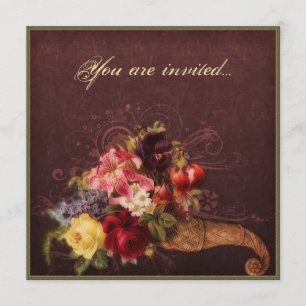 Cornucopia Bouquet Invitation