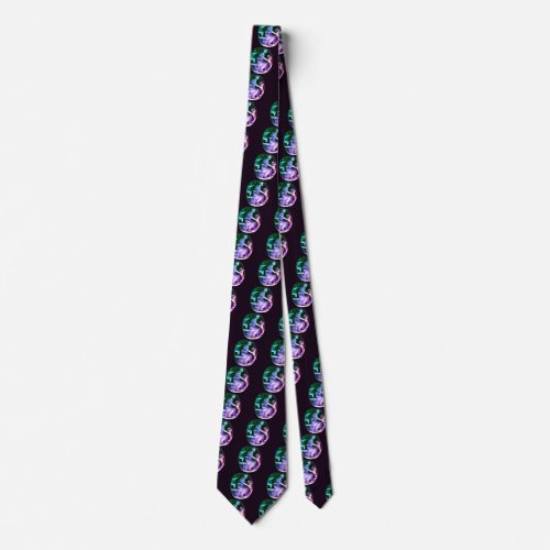 CORNUCOPIA  Bright Purple Green Neck Tie