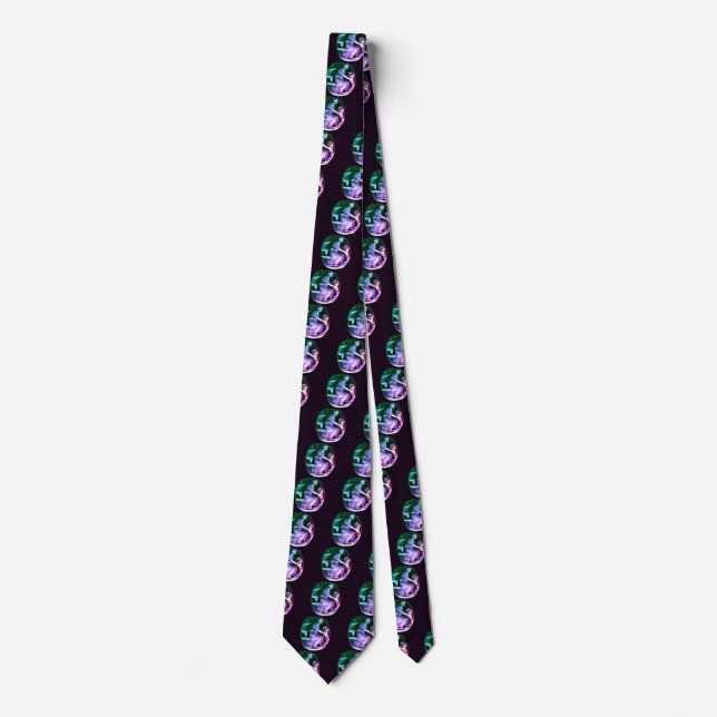 CORNUCOPIA  Bright Purple Green Neck Tie (Front)