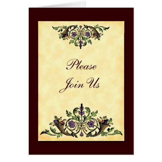 Cornucopia Custom Thanksgiving Folded Invitation (Front)