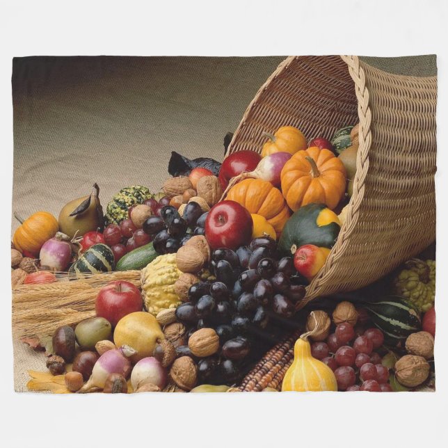 Cornucopia Fleece Blanket (Front (Horizontal))