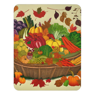 Cornucopia full of vegetables door sign