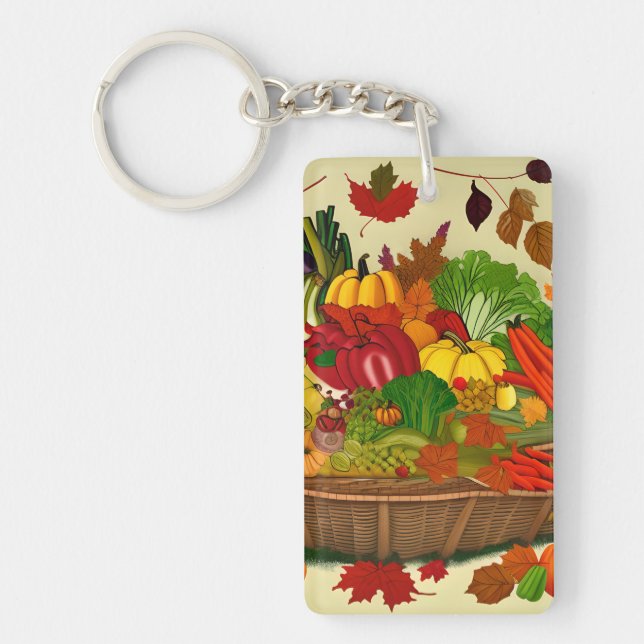 Cornucopia full of vegetables  keychain (Front)
