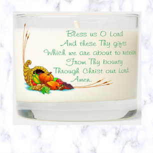 Cornucopia Grace Before Meals Prayer Scented Candle