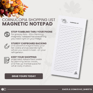 Cornucopia Grocery List Magnetic Notepad