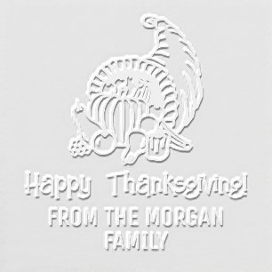 Cornucopia Happy Thanksgiving Name Embosser