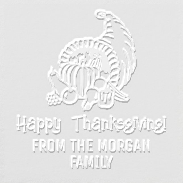 Cornucopia Happy Thanksgiving Name  Embosser (Design)