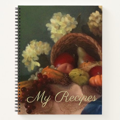 Cornucopia Harvest blank Recipe Notebook