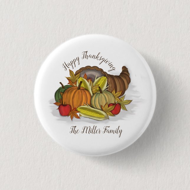 Cornucopia Harvest  Button (Front)