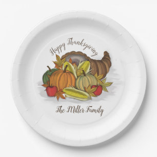 Cornucopia Harvest Paper Plates