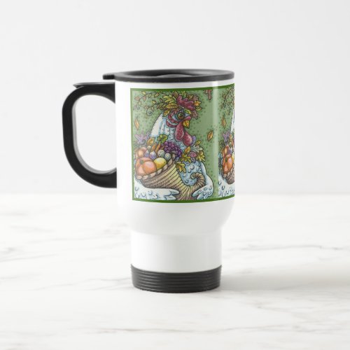 CORNUCOPIA HEN THANKSGIVING CHICKEN TRAVEL MUG