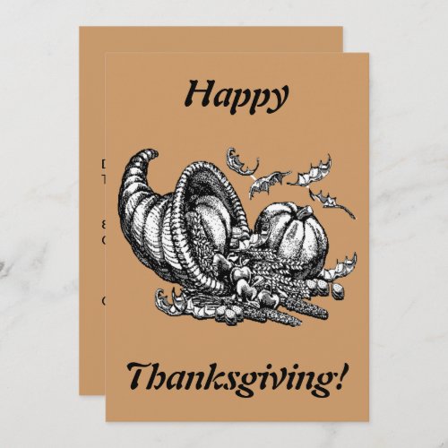 Cornucopia Line Art Holiday Thanksgiving ZPR Invitation