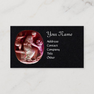 CORNUCOPIA  MONOGRAM  Anrique Red Black Paper Business Card