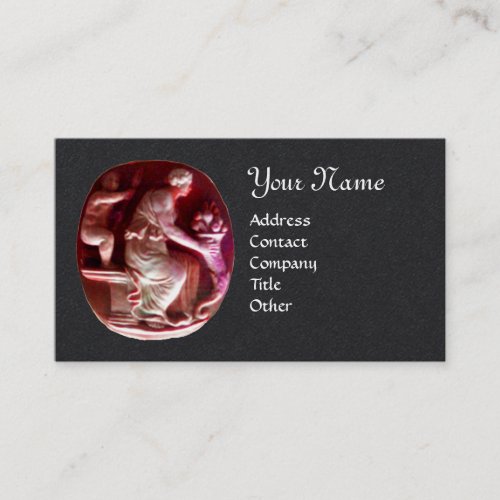 CORNUCOPIA  MONOGRAM  Anrique Red Black Paper Business Card