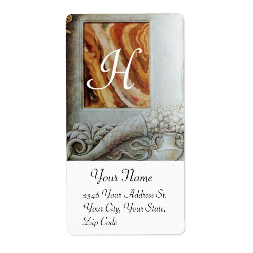 CORNUCOPIA  MONOGRAM  black and white grey brown Label