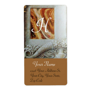 CORNUCOPIA  MONOGRAM , black and white grey brown Label