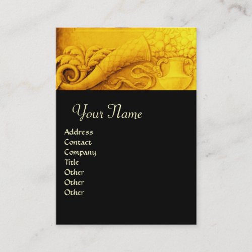 CORNUCOPIA  MONOGRAM  bright gold yellow black Business Card