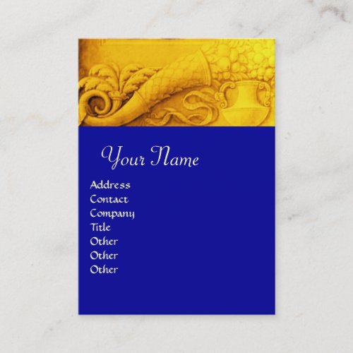 CORNUCOPIA  MONOGRAM  bright gold yellowblue Business Card