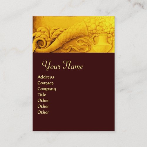 CORNUCOPIA  MONOGRAM bright gold yellow brown Business Card