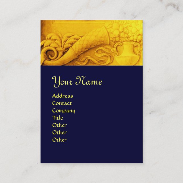 CORNUCOPIA  MONOGRAM , bright gold yellow Business Card (Front)