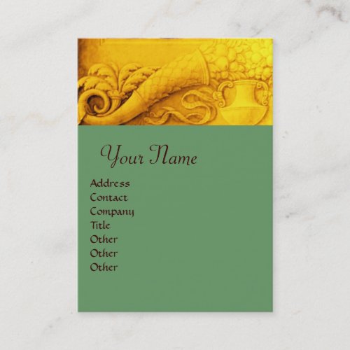 CORNUCOPIA  MONOGRAM  bright gold yellowgreen Business Card