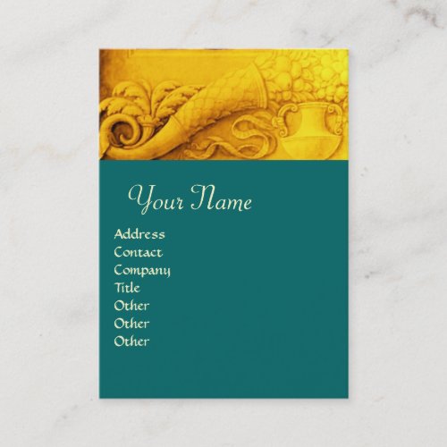 CORNUCOPIA  MONOGRAM  bright gold yellowgreen Business Card