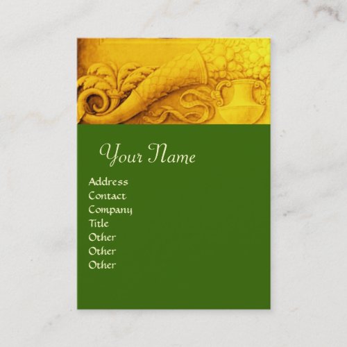 CORNUCOPIA  MONOGRAM  bright gold yellow green Business Card