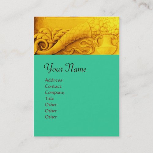 CORNUCOPIA  MONOGRAM  bright gold yellowgreen Business Card