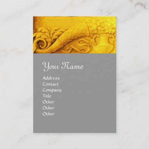 CORNUCOPIA  MONOGRAM  bright gold yellowgrey Business Card