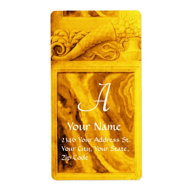 CORNUCOPIA  MONOGRAM , bright gold yellow Label (Front)