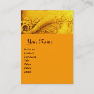 CORNUCOPIA  MONOGRAM , bright gold yellow orange Business Card