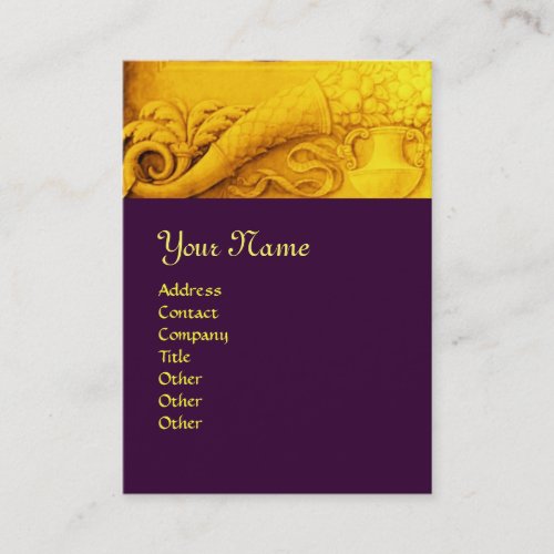 CORNUCOPIA  MONOGRAM  bright gold yellow purple Business Card