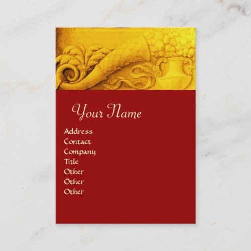 CORNUCOPIA  MONOGRAM  bright gold yellow red Business Card