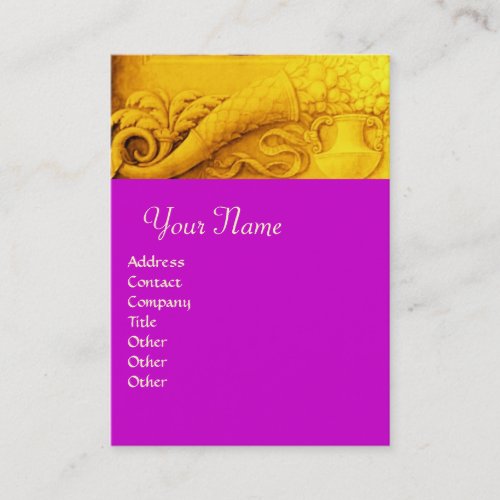 CORNUCOPIA  MONOGRAM bright gold yellowviolet Business Card