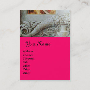 CORNUCOPIA  MONOGRAM, bright grey,fuchsia,pink Business Card