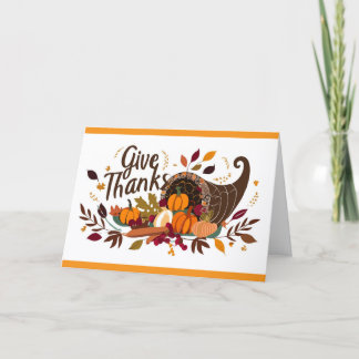 Cornucopia Of Food Thanksgiving Greeting Card