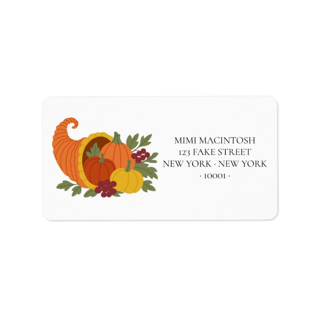 Cornucopia of Pumpkins Address Labels (Front)