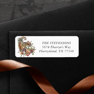 Cornucopia Sublimation   Plum Friendsgiving Dinner Label