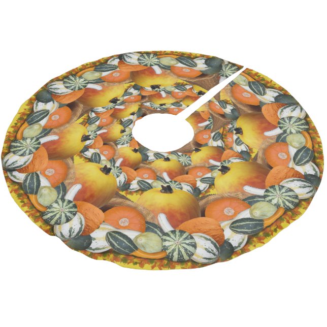 Cornucopia Thanksgiving  Brushed Polyester Tree Skirt (Angled)