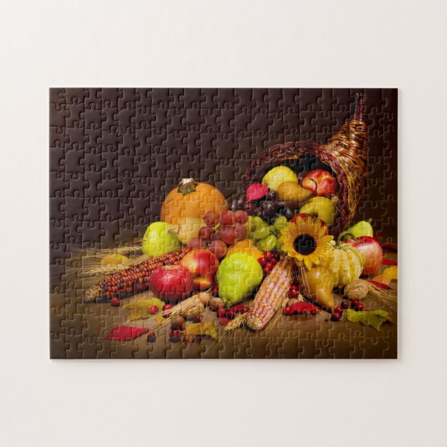 Cornucopia Thanksgiving Puzzle (Horizontal)