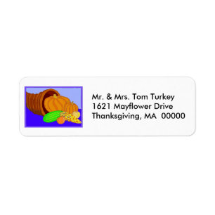 Cornucopia Thanksgiving Return Address Sticker