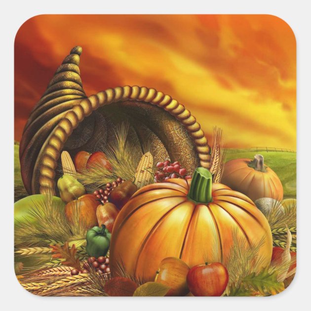 Cornucopia Thanksgiving Stickers