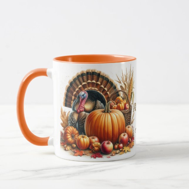 Cornucopia Turkey Thanksgiving Combo  Mug (Left)