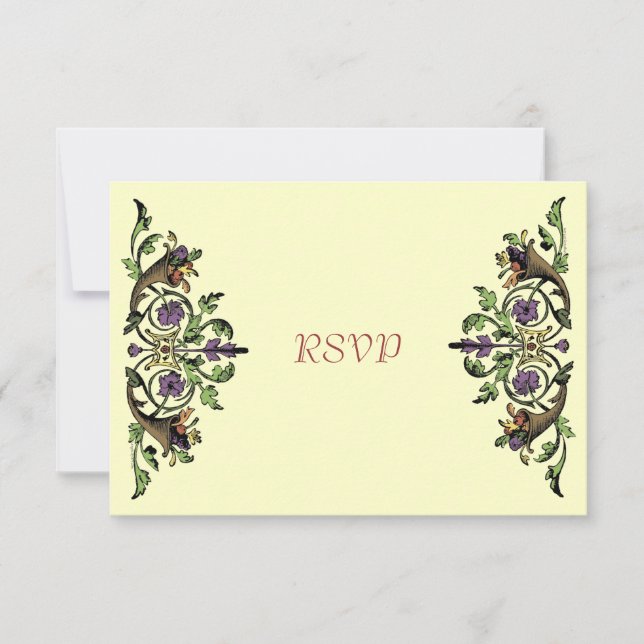 Cornucopia Vintage Thanksgiving RSVP Cards (Front)