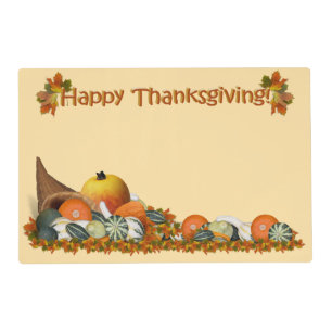 Cornucopia with Fall Gourds Placemat