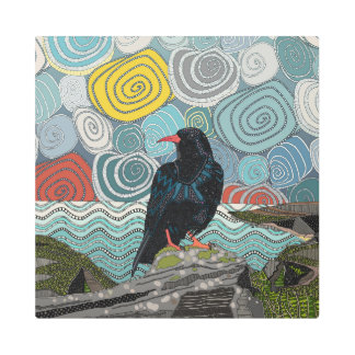 Cornwall chough metal print