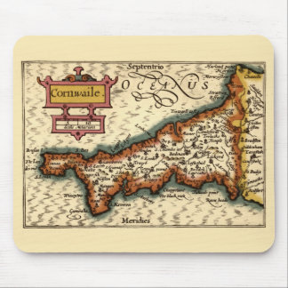 Cornwall, Cornwaile County England Antiquarian Map Mouse Pad