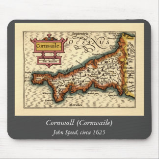 Cornwall, Cornwaile County England Antiquarian Map Mouse Pad