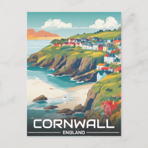Cornwall county England cornwall coastline Holiday Postcard