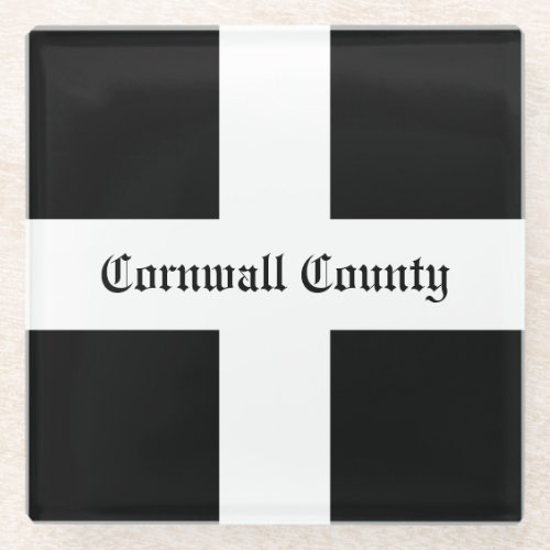 Cornwall County Flag Glass Coaster
